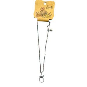 New Justin Silver Lasso Rope Pendent & Necklace